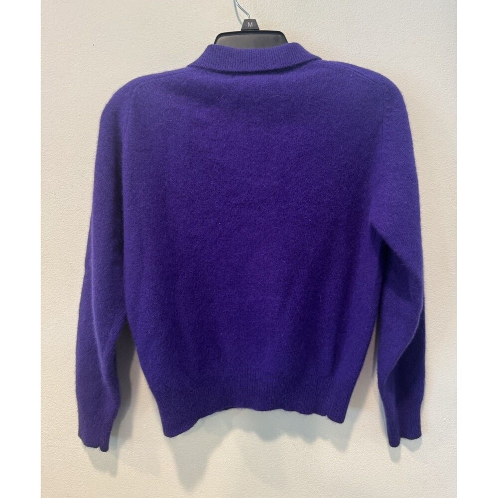 Valerie Stevens Women's‎ Purple Lambswool/Angora Blend Collared Sweater Size S - Picture 6 of 6